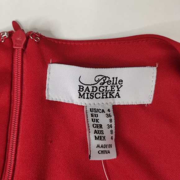 Belle Badgley Mischka Red Sheath Dress NWT - Picture 4 of 6